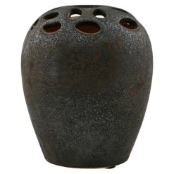 House Doctor Varios Vase 16x19 Cm,  Schwarzbraun
